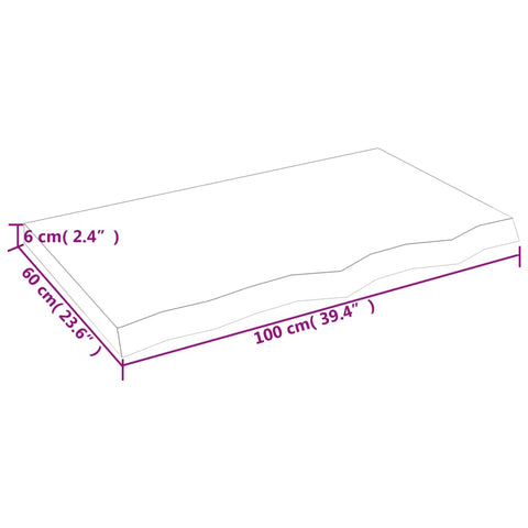vidaXL Wall Shelf Dark Brown 100x60x(2-6) cm Treated Solid Wood Oak
