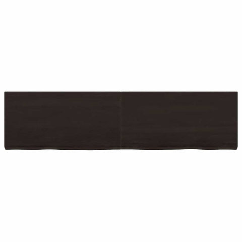 vidaXL Wall Shelf Dark Brown 120x30x(2-4) cm Treated Solid Wood Oak