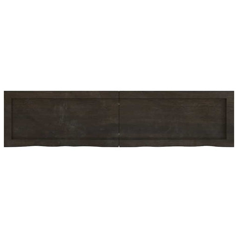 vidaXL Wall Shelf Dark Brown 120x30x(2-4) cm Treated Solid Wood Oak