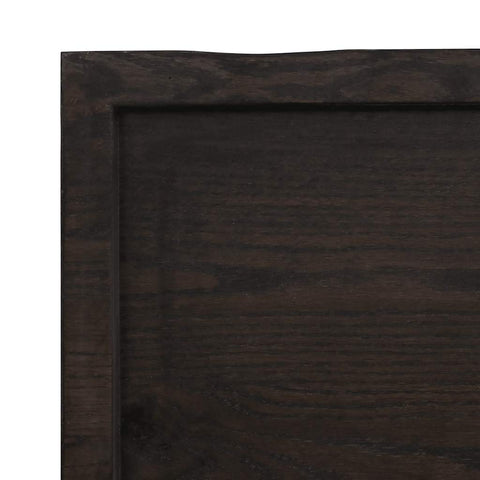 vidaXL Wall Shelf Dark Brown 120x30x(2-4) cm Treated Solid Wood Oak