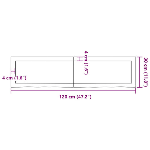 vidaXL Wall Shelf Dark Brown 120x30x(2-4) cm Treated Solid Wood Oak