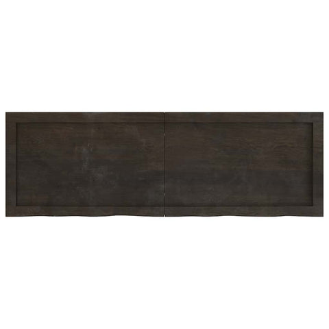 vidaXL Wall Shelf Dark Brown 120x40x(2-6) cm Treated Solid Wood Oak