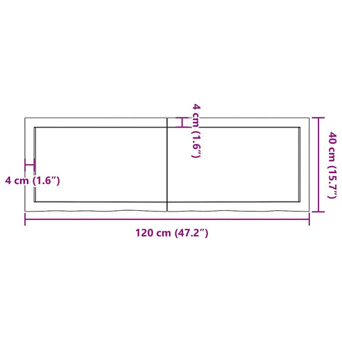 vidaXL Wall Shelf Dark Brown 120x40x(2-6) cm Treated Solid Wood Oak