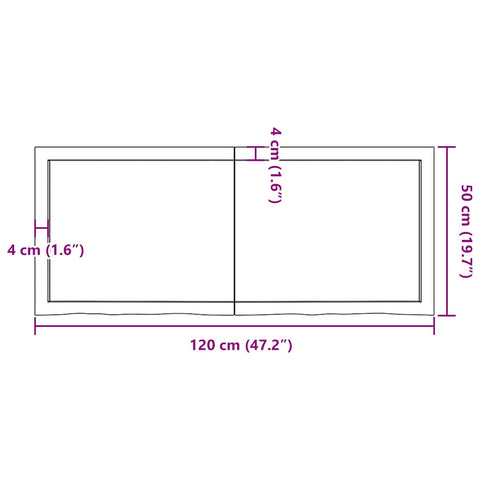 vidaXL Wall Shelf Dark Brown 120x50x(2-6) cm Treated Solid Wood Oak