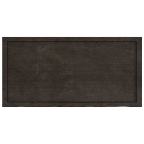 vidaXL Wall Shelf Dark Brown 120x60x(2-4) cm Treated Solid Wood Oak