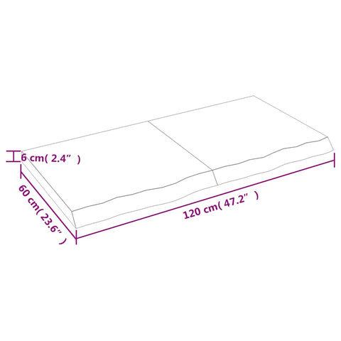 vidaXL Wall Shelf Dark Brown 120x60x(2-6) cm Treated Solid Wood Oak