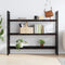 vidaXL Wall Shelf Dark Brown 140x40x(2-4) cm Treated Solid Wood Oak