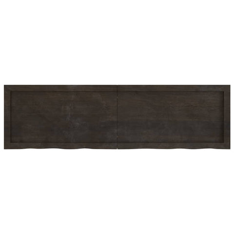 vidaXL Wall Shelf Dark Brown 140x40x(2-4) cm Treated Solid Wood Oak
