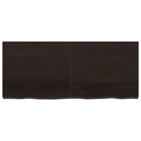 vidaXL Wall Shelf Dark Brown 140x60x(2-6) cm Treated Solid Wood Oak