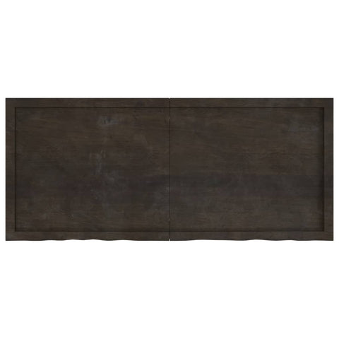 vidaXL Wall Shelf Dark Brown 140x60x(2-6) cm Treated Solid Wood Oak