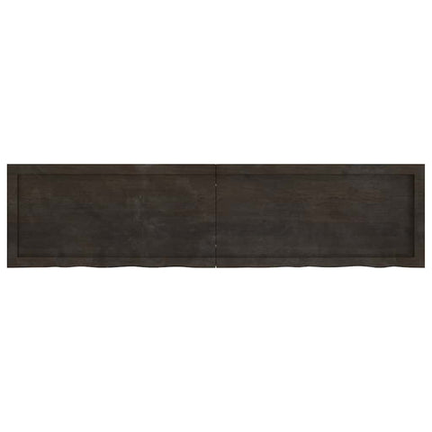 vidaXL Wall Shelf Dark Brown 160x40x(2-6) cm Treated Solid Wood Oak