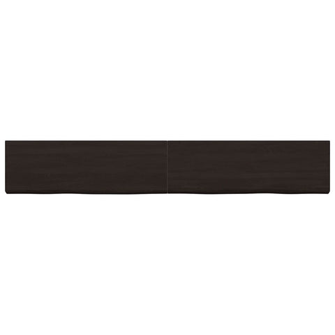 vidaXL Wall Shelf Dark Brown 180x40x(2-4) cm Treated Solid Wood Oak