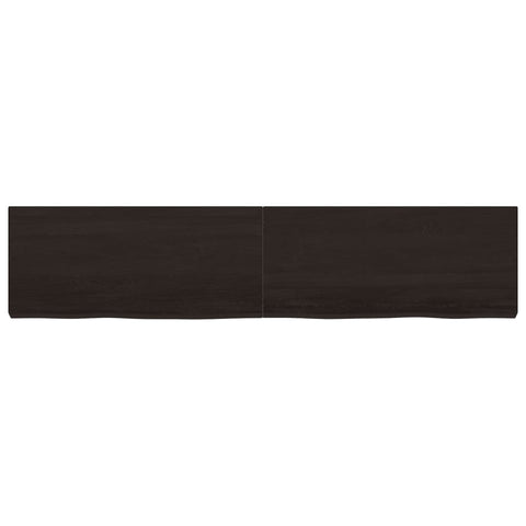 vidaXL Wall Shelf Dark Brown 180x40x(2-6) cm Treated Solid Wood Oak