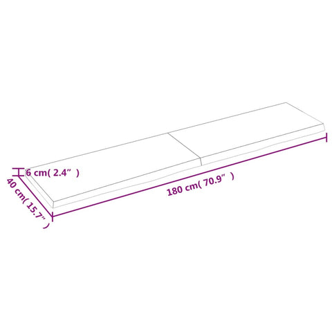 vidaXL Wall Shelf Dark Brown 180x40x(2-6) cm Treated Solid Wood Oak