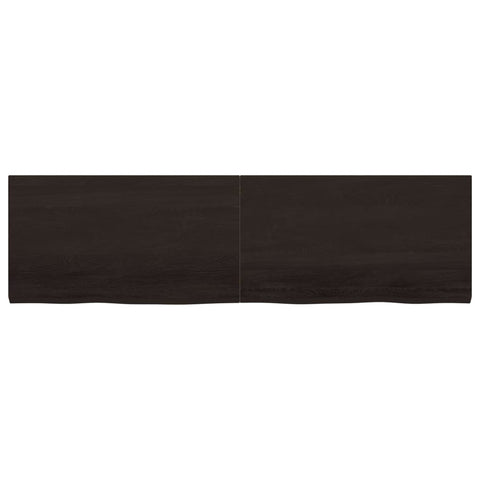 vidaXL Wall Shelf Dark Brown 180x50x(2-4) cm Treated Solid Wood Oak