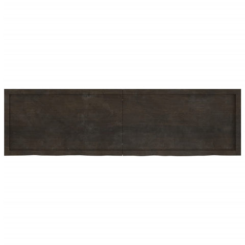 vidaXL Wall Shelf Dark Brown 180x50x(2-4) cm Treated Solid Wood Oak