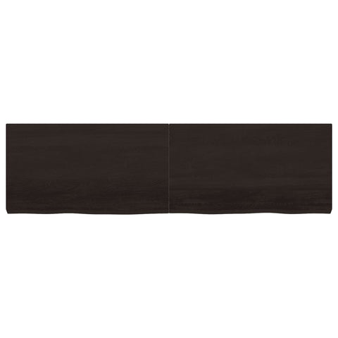 vidaXL Wall Shelf Dark Brown 180x50x(2-6) cm Treated Solid Wood Oak