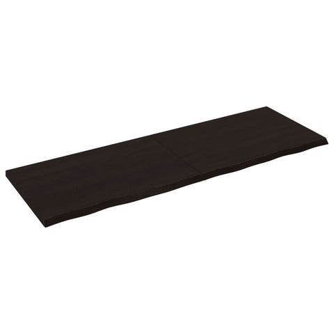vidaXL Wall Shelf Dark Brown 180x60x(2-4) cm Treated Solid Wood Oak