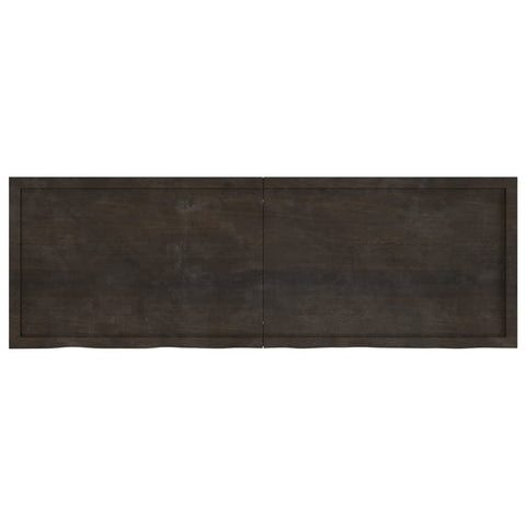 vidaXL Wall Shelf Dark Brown 180x60x(2-4) cm Treated Solid Wood Oak