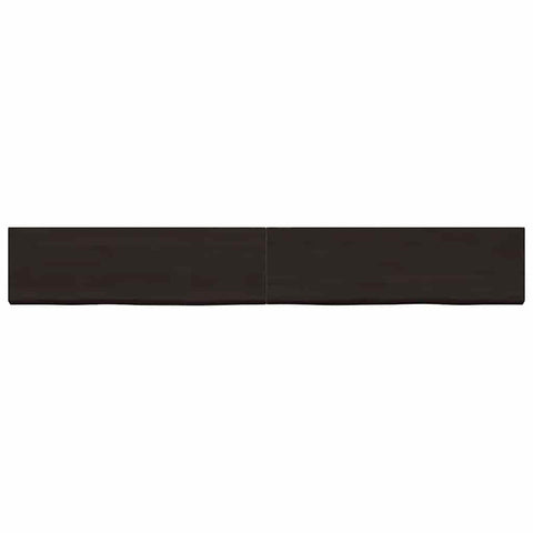 vidaXL Wall Shelf Dark Brown 200x30x(2-6) cm Treated Solid Wood Oak