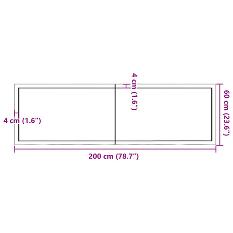 vidaXL Wall Shelf Dark Brown 200x60x(2-6) cm Treated Solid Wood Oak