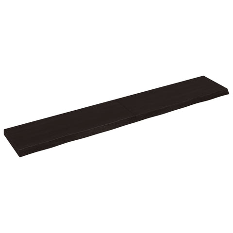 vidaXL Wall Shelf Dark Brown 220x40x(2-6) cm Treated Solid Wood Oak