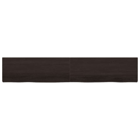 vidaXL Wall Shelf Dark Brown 220x40x(2-6) cm Treated Solid Wood Oak