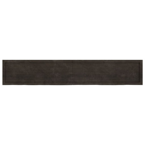 vidaXL Wall Shelf Dark Brown 220x40x(2-6) cm Treated Solid Wood Oak