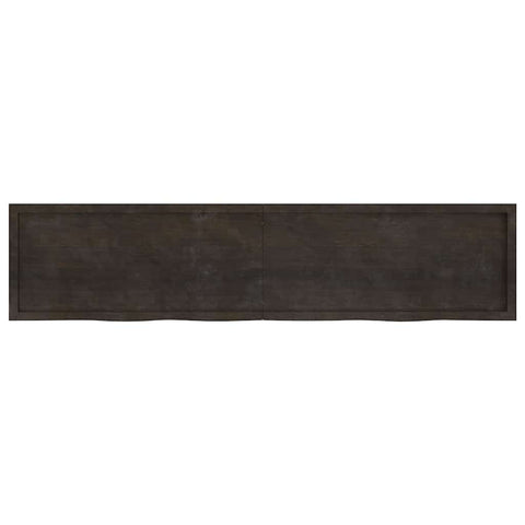 vidaXL Wall Shelf Dark Brown 220x50x(2-4) cm Treated Solid Wood Oak
