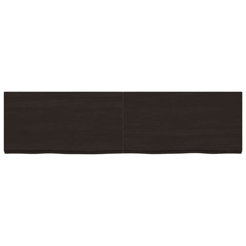vidaXL Wall Shelf Dark Brown 220x60x(2-6) cm Treated Solid Wood Oak
