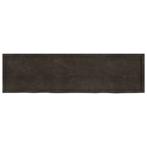 vidaXL Wall Shelf Dark Brown 220x60x(2-6) cm Treated Solid Wood Oak