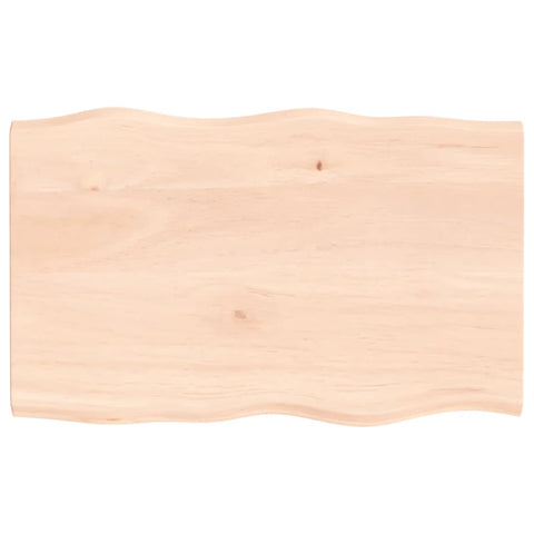 vidaXL Table Top 80x50x2 cm Untreated Solid Wood Oak Live Edge