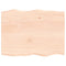 vidaXL Table Top 80x60x2 cm Untreated Solid Wood Oak Live Edge