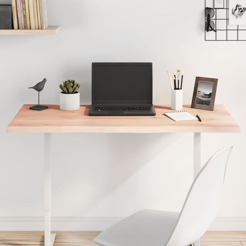 vidaXL Table Top 100x50x2 cm Untreated Solid Wood Oak Live Edge