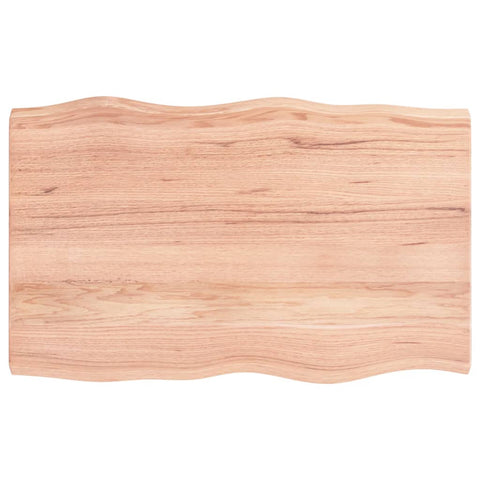 vidaXL Table Top Light Brown 80x50x(2-4) cm Treated Solid Wood Live Edge