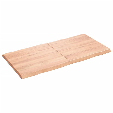 vidaXL Table Top Light Brown 120x60x(2-4)cm Treated Solid Wood Live Edge