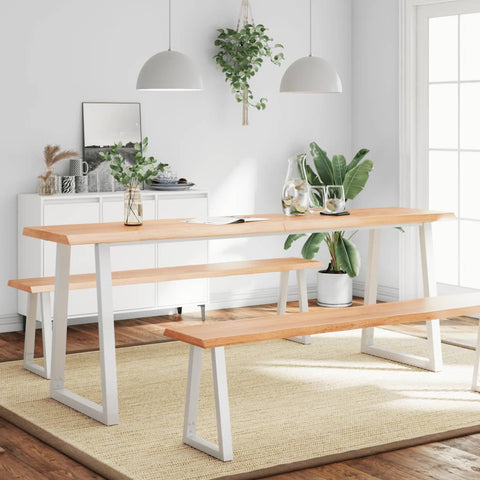 vidaXL Table Top Light Brown 200x40x(2-6)cm Treated Solid Wood Live Edge