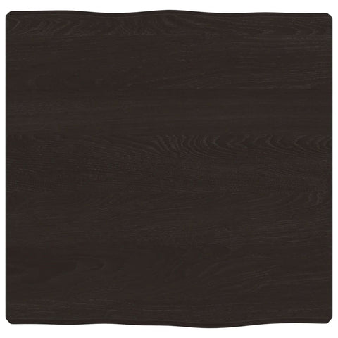 vidaXL Table Top Dark Brown 40x40x(2-4) cm Treated Solid Wood Live Edge