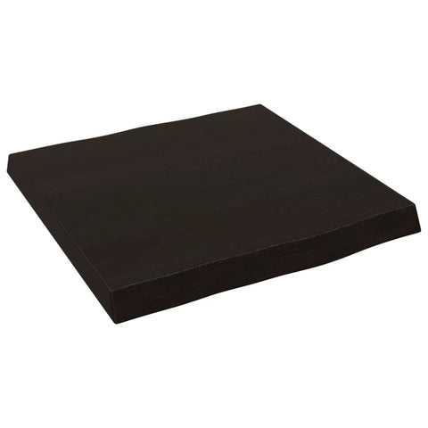 vidaXL Table Top Dark Brown 40x40x(2-4) cm Treated Solid Wood Live Edge
