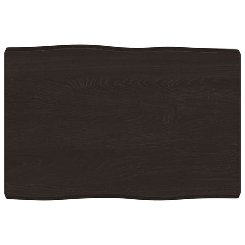 vidaXL Table Top Dark Brown 60x40x(2-4) cm Treated Solid Wood Live Edge