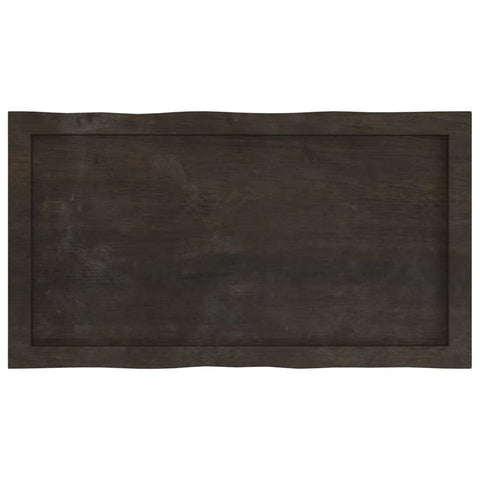 vidaXL Table Top Dark Brown 80x40x(2-4) cm Treated Solid Wood Live Edge
