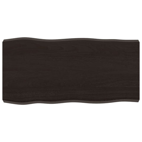 vidaXL Table Top Dark Brown 80x40x(2-6) cm Treated Solid Wood Live Edge