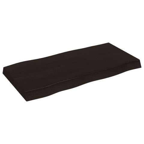 vidaXL Table Top Dark Brown 80x40x(2-6) cm Treated Solid Wood Live Edge