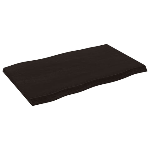 vidaXL Table Top Dark Brown 80x50x(2-4) cm Treated Solid Wood Live Edge