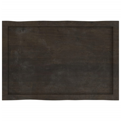 vidaXL Table Top Dark Brown 80x50x(2-4) cm Treated Solid Wood Live Edge