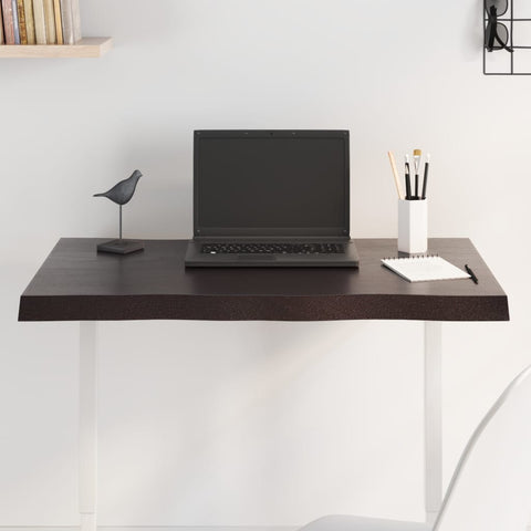 vidaXL Table Top Dark Brown 80x50x(2-4) cm Treated Solid Wood Live Edge