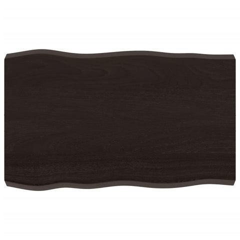 vidaXL Table Top Dark Brown 80x50x(2-6) cm Treated Solid Wood Live Edge