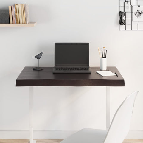 vidaXL Table Top Dark Brown 80x50x(2-6) cm Treated Solid Wood Live Edge