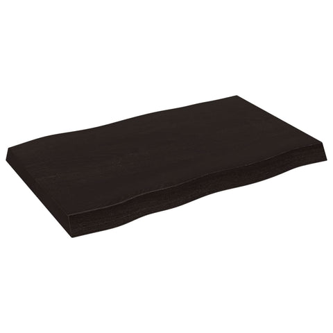 vidaXL Table Top Dark Brown 80x50x(2-6) cm Treated Solid Wood Live Edge