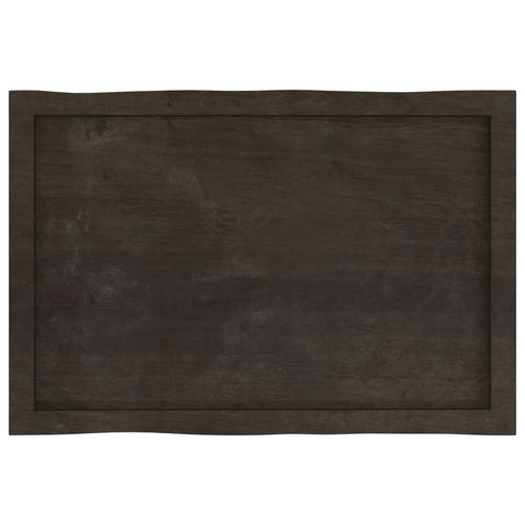 vidaXL Table Top Dark Brown 80x50x(2-6) cm Treated Solid Wood Live Edge